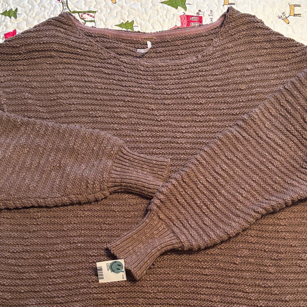 Free People cocoa brown Crewneck Sweater
